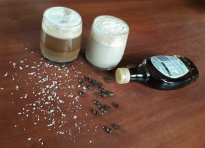 Caffe crema + espresso z syropem klonowym i mlekiem kokosowym